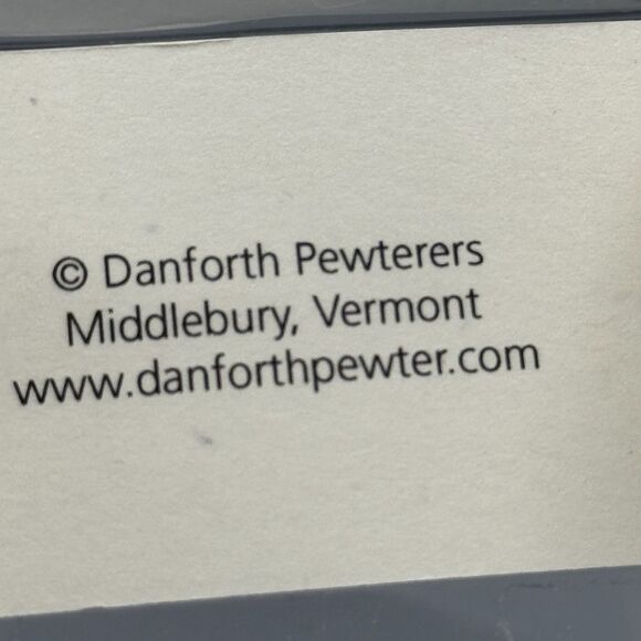 Vtg Danforth Vermont Pewter Bookmark Blue Ribbon Plane Globe Box Travel Reading - Picture 6 of 9